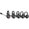 Synco XTalk X5 Wireless Intercom System Including Five Single-Ear Headsets with Internal Lithium Ion Batteries - 2.4 GHz