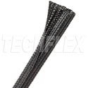 Photo of Techflex F6F0.38 3/8-Inch Flexo F6 Flame Retardant Self Wrapping Split Braided Sleeving - Black/White Tracer - 75 Foot