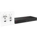 VigilLink VLWP-3HVG-TR 3x1 18Gbps 1-Gang Wall Plate with Auto-Switching HDBaseT 2.0/VGA/HDMI2.0/USB2.0/POC w/ RX - White