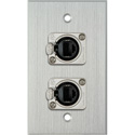 Photo of My Custom Shop 1-Gang Clear Anodized Wall Plate w/ 2 Neutrik NE8FDP Barrel Connectors