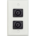 Photo of My Custom Shop WPLW-1124 1-Gang White Lexan Wall Plate w/ Two 4-Pole speakON Male Connectors