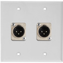 Photo of My Custom Shop WPLW-2120 2-Gang White Lexan Wall Plate w/ 2 Neutrik XLR 3-Pin Male Connectors