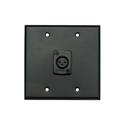 Whirlwind WP2B/1FW 2-Gang Wallplate with 1x Whirlwind WC3F Female XLR - Black