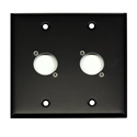 Photo of Whirlwind WP2B/2NDH 2-Gang Wallplate - Punched for 2x Neutrik XLRs - Black